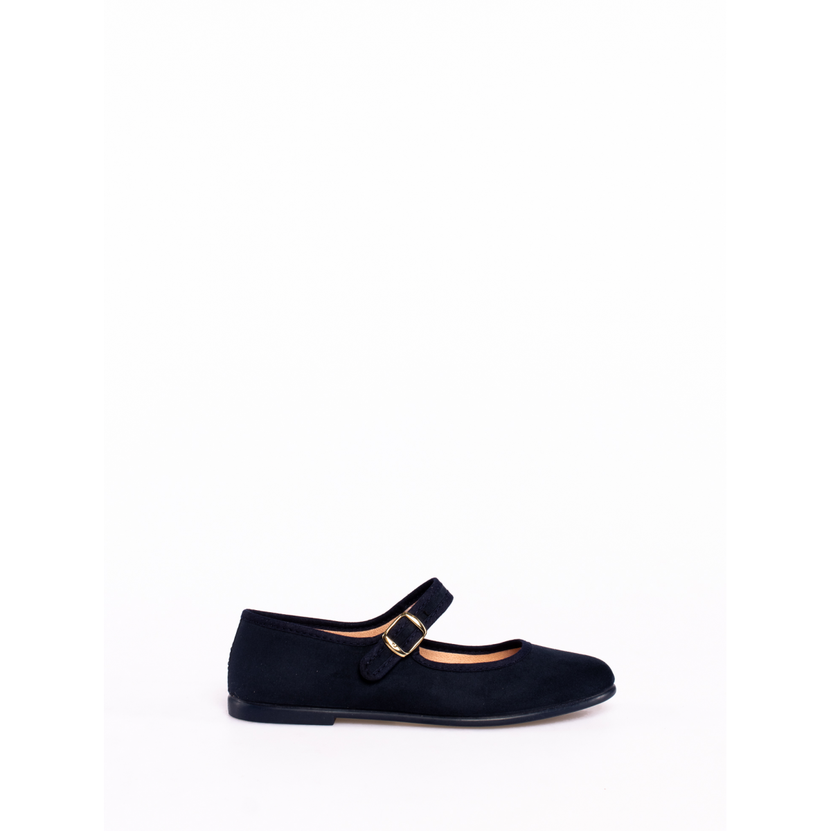 FLAT MARY JANE PUMPS IN WHITE LAMBSKIN MIX BLACK FABRIC